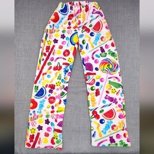 Dylan's  Candy Bar. Fuzzy Fleece Candy Print Pajama Bottoms Small.